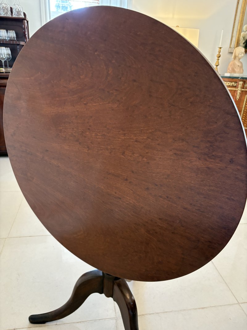 Antique George III Quality Plum Pudding Mahogany Circular Lamp Table - Image 5